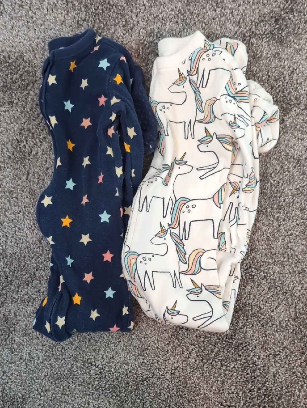 Old Navy Navy & White Baby Footed Pajamas Set